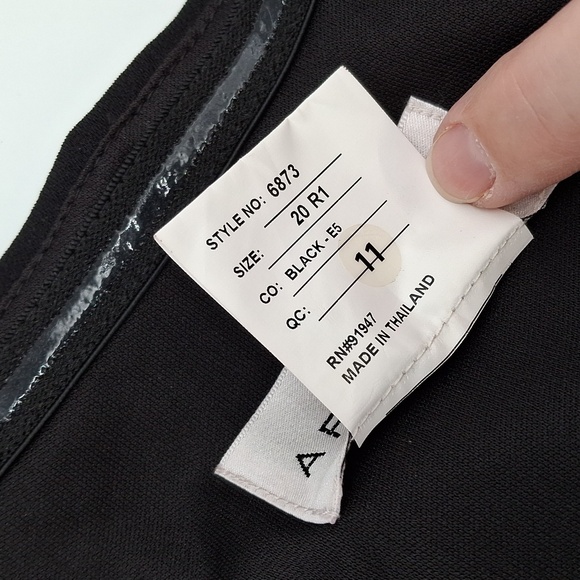 After Six Strapless Pleated Faux Wrap Front Slit Trumpet Gown Black 20R - Picture 9 of 11